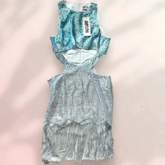 NWT AMY LYNN Annabelle Cut Out Sequin Fringe Dress Coastal Cowgirl Size M - Picture 7 of 15